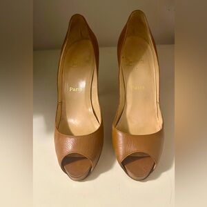 Christian Louboutin peep-toe leather heels